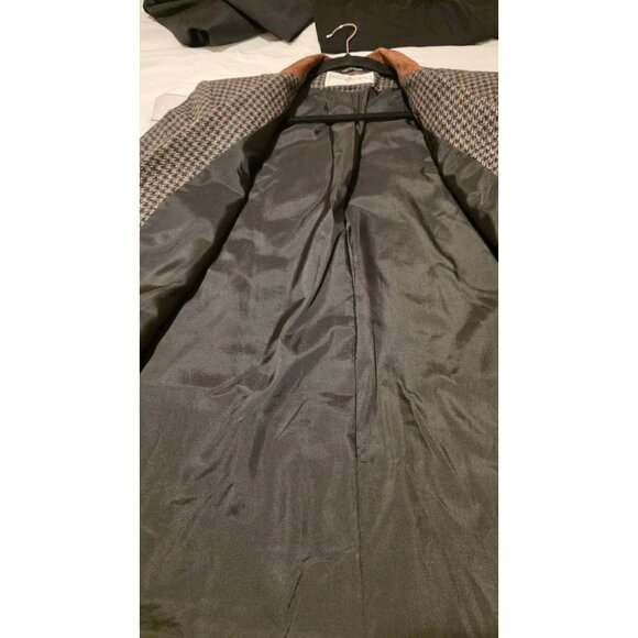 VTG International Scene Blazer Wool Houndstooth Tweed Jacket Preppy Womens 7/8 - Picture 11 of 12